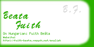 beata fuith business card